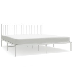 vidaXL Estructura de cama de metal con cabecero blanco 180x200 cm