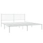 vidaXL Estructura de cama de metal con cabecero blanco 180x200 cm vidaXL Estructura de cama de metal con cabecero blanco 180x200 cm