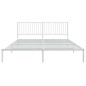 vidaXL Estructura de cama de metal con cabecero blanco 180x200 cm vidaXL Estructura de cama de metal con cabecero blanco 180x200 cm