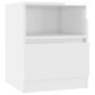 vidaXL Mesitas de noche 2 uds contrachapada blanco brillo 40x40x50 cm vidaXL Mesitas de noche 2 uds contrachapada blanco brillo 40x40x50 cm