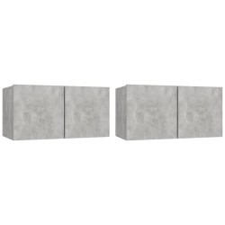 vidaXL Muebles de salón colgantes 2 unidades gris hormigón 60x30x30 cm
