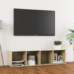 vidaXL Mueble de TV madera contrachapada roble Sonoma 142,5x35x36,5 cm