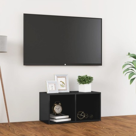 vidaXL Mueble para TV madera contrachapada gris brillo 72x35x36,5 cm