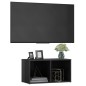 vidaXL Mueble para TV madera contrachapada gris brillo 72x35x36,5 cm