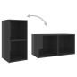 vidaXL Mueble para TV madera contrachapada gris brillo 72x35x36,5 cm