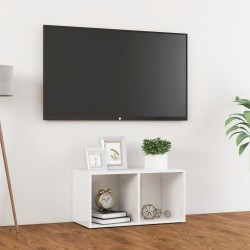 vidaXL Mueble para TV madera contrachapada blanco brillo 72x35x36,5 cm