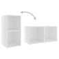 vidaXL Mueble para TV madera contrachapada blanco brillo 72x35x36,5 cm vidaXL Mueble para TV madera contrachapada blanco brillo 72x35x36,5 cm