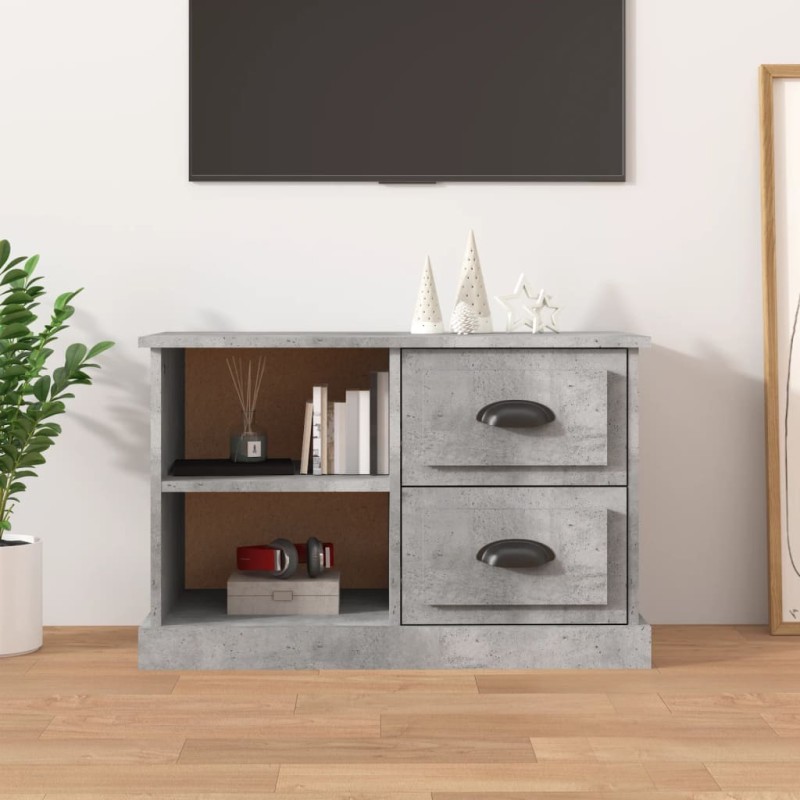 vidaXL Mueble de TV madera contrachapada gris hormigón 73x35,5x47,5 cm