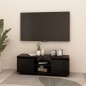 vidaXL Mueble de TV madera maciza de pino negro 110x30x40 cm 