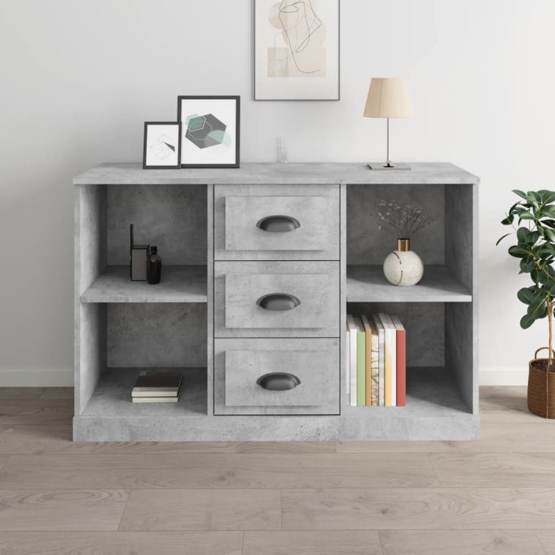 vidaXL Aparador madera contrachapada gris hormigón 104,5x35,5x67,5 cm vidaXL Aparador madera contrachapada gris hormigón 104,5x35,5x67,5 cm