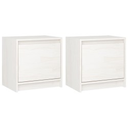 vidaXL Mesitas de noche 2 uds madera maciza pino blanco 40x30,5x40 cm
