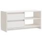 vidaXL Mueble para TV de madera maciza de pino blanco 80x31x39 cm vidaXL Mueble para TV de madera maciza de pino blanco 80x31x39 cm