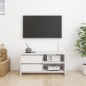 vidaXL Mueble para TV de madera maciza de pino blanco 80x31x39 cm vidaXL Mueble para TV de madera maciza de pino blanco 80x31x39 cm