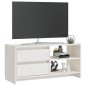 vidaXL Mueble para TV de madera maciza de pino blanco 80x31x39 cm vidaXL Mueble para TV de madera maciza de pino blanco 80x31x39 cm