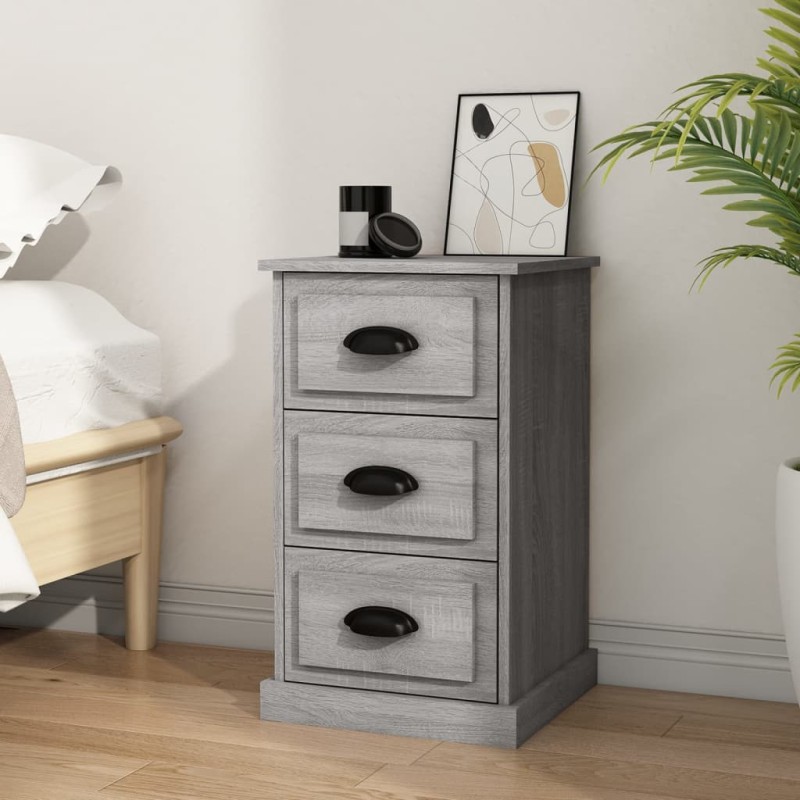 vidaXL Mesita de noche madera contrachapada gris Sonoma 39x39x67 cm vidaXL Mesita de noche madera contrachapada gris Sonoma 39x39x67 cm