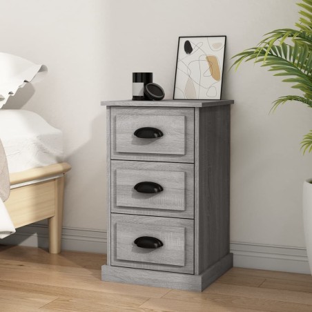 vidaXL Mesita de noche madera contrachapada gris Sonoma 39x39x67 cm