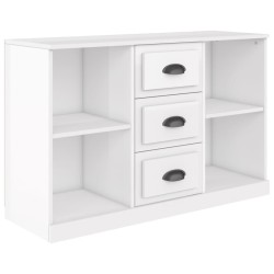vidaXL Aparador madera contrachapada blanco brillo 104,5x35,5x67,5 cm