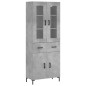 vidaXL Aparador alto madera contrachapada gris hormigón 69,5x34x180 cm vidaXL Aparador alto madera contrachapada gris hormigón 69,5x34x180 cm