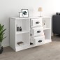 vidaXL Aparador madera contrachapada blanco brillo 104,5x35,5x67,5 cm vidaXL Aparador madera contrachapada blanco brillo 104,5x35,5x67,5 cm