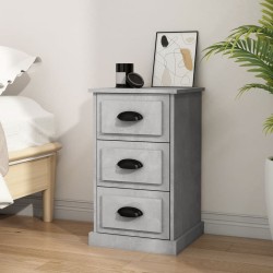 vidaXL Mesita de noche madera contrachapada gris hormigón 39x39x67 cm