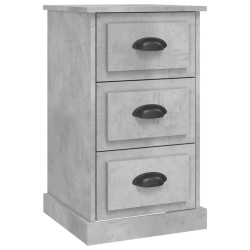 vidaXL Mesita de noche madera contrachapada gris hormigón 39x39x67 cm