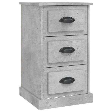 vidaXL Mesita de noche madera contrachapada gris hormigón 39x39x67 cm