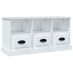 vidaXL Mueble de TV madera contrachapada blanco 100x35x50 cm