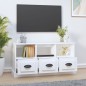 vidaXL Mueble de TV madera contrachapada blanco 100x35x50 cm vidaXL Mueble de TV madera contrachapada blanco 100x35x50 cm