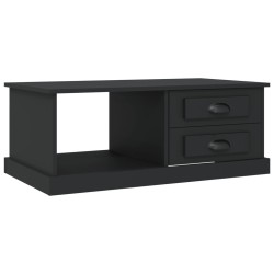 vidaXL Mesa de centro madera contrachapada negro 90x50x35 cm
