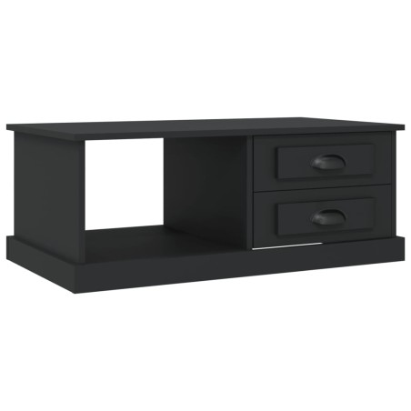 vidaXL Mesa de centro madera contrachapada negro 90x50x35 cm