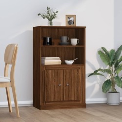 vidaXL Aparador de madera contrachapada marrón roble 60x35,5x103,5 cm