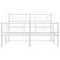 vidaXL Estructura cama metal con cabecero y estribo blanco 140x200 cm vidaXL Estructura cama metal con cabecero y estribo blanco 140x200 cm