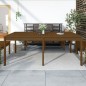 vidaXL Mesa de jardín madera maciza pino marrón miel 203,5x100x76 cm vidaXL Mesa de jardín madera maciza pino marrón miel 203,5x100x76 cm