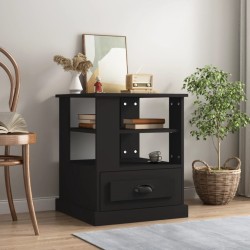 vidaXL Mesa auxiliar de madera contrachapada negro 50x50x60 cm