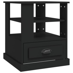 vidaXL Mesa auxiliar de madera contrachapada negro 50x50x60 cm