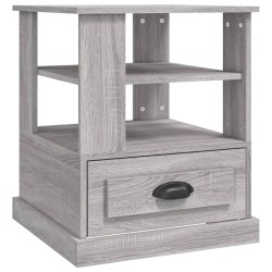 vidaXL Mesa auxiliar madera contrachapada gris Sonoma 50x50x60 cm