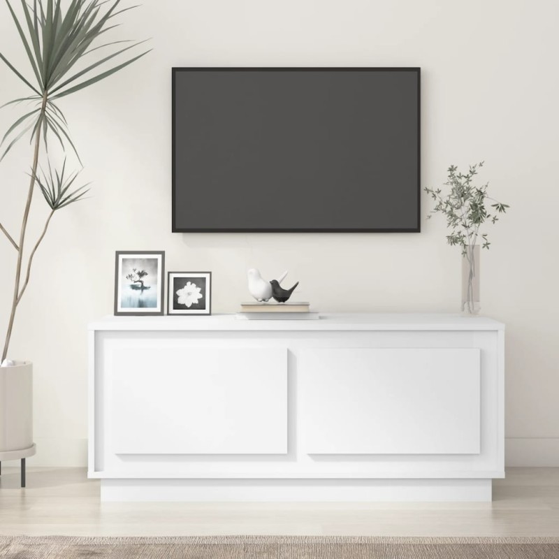 vidaXL Mesa de centro madera contrachapada blanco 102x50x44 cm