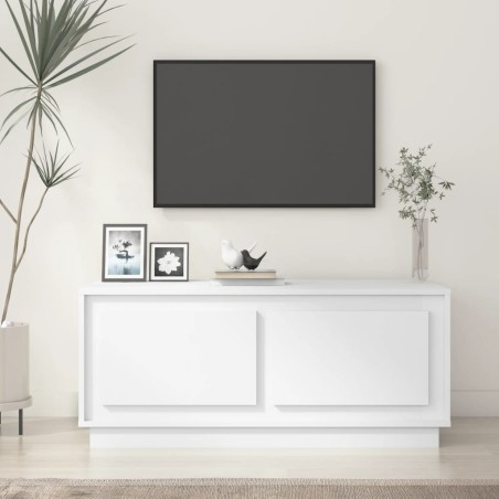 vidaXL Mesa de centro madera contrachapada blanco 102x50x44 cm