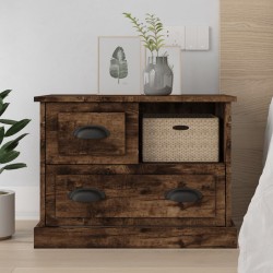 vidaXL Mesita de noche color roble ahumado 60x39x45 cm
