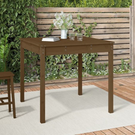 vidaXL Mesa de jardín madera maciza pino marrón miel 82,5x82,5x76 cm