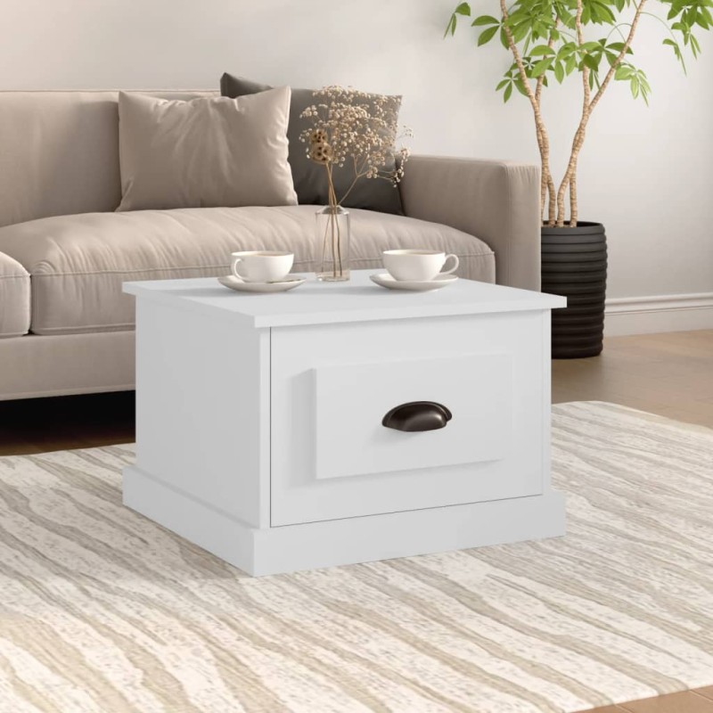 vidaXL Mesa de centro madera contrachapada blanco 50x50x35 cm vidaXL Mesa de centro madera contrachapada blanco 50x50x35 cm