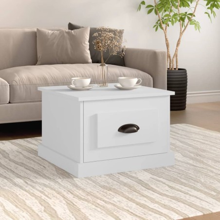 vidaXL Mesa de centro madera contrachapada blanco 50x50x35 cm