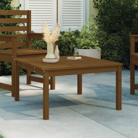 vidaXL Mesa de jardín madera maciza pino marrón miel 82,5x82,5x45 cm