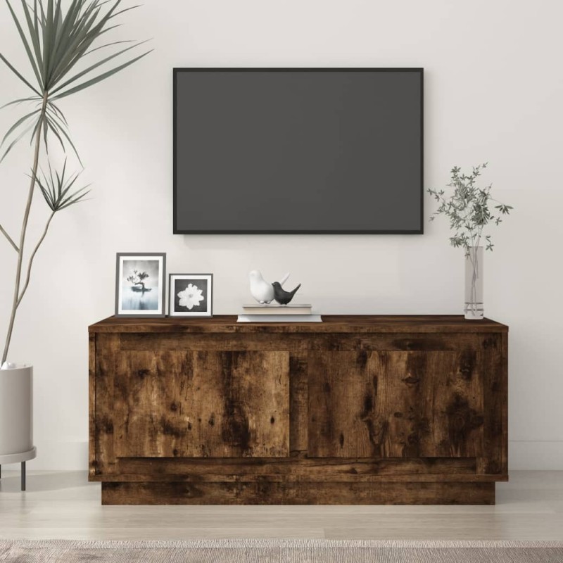 vidaXL Mesa de centro madera contrachapada roble ahumado 102x50x44 cm vidaXL Mesa de centro madera contrachapada roble ahumado 102x50x44 cm