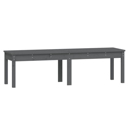 vidaXL Banco jardín de 2 plazas madera maciza pino gris 159,5x44x45 cm