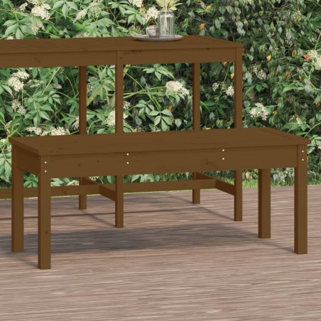 vidaXL Banco de jardín madera maciza pino marrón miel 109x44x45 cm