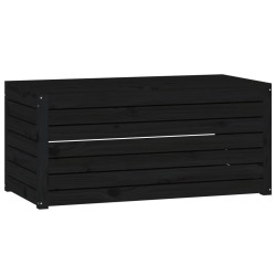 vidaXL Baúl de jardín madera maciza de pino negro 101x50,5x46,5 cm