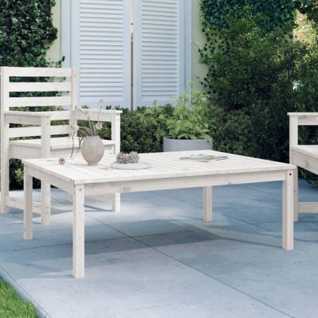 vidaXL Mesa de jardín madera maciza pino blanco 121x82,5x45 cm