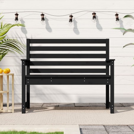 vidaXL Banco de jardín madera maciza pino negro 109x48x91,5 cm