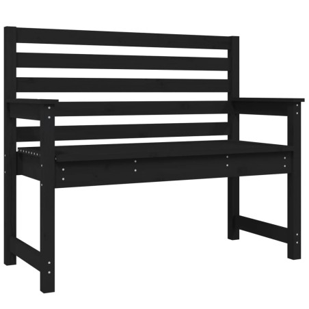 vidaXL Banco de jardín madera maciza pino negro 109x48x91,5 cm